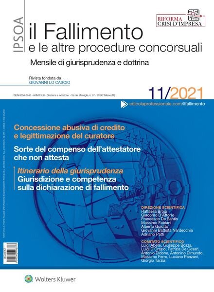 Il Fallimento – Novembre 2021 Cover