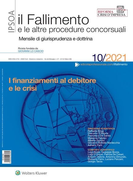 Il Fallimento – Ottobre 2021 Cover