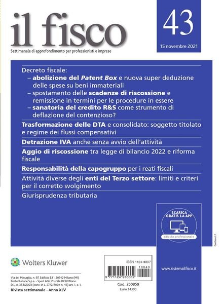 il fisco – 15 Novembre 2021 Cover