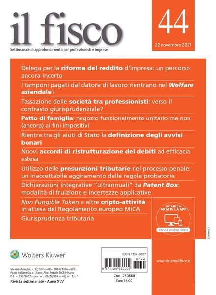il fisco – 22 Novembre 2021 Cover