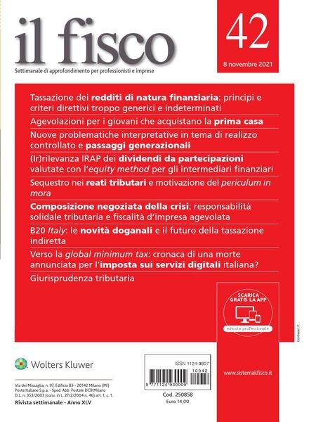 il fisco – 8 Novembre 2021 Cover