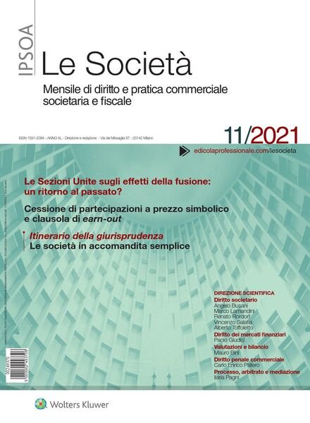 Le Societa – Novembre 2021 Cover