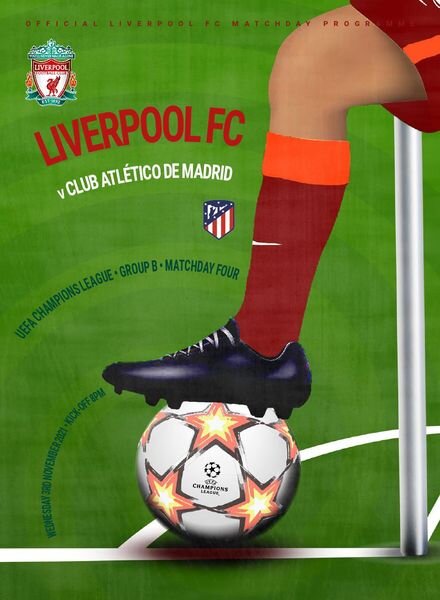 Liverpool FC Programmes – vs Atletico Madrid CL – 3 November 2021 Cover