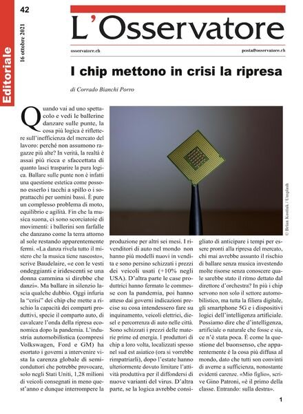 L’Osservatore – 16 ottobre 2021 Cover