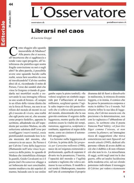 L’Osservatore – 30 ottobre 2021 Cover