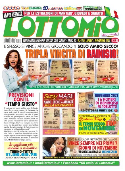 Lottomio del Lunedi – 1 Novembre 2021 Cover
