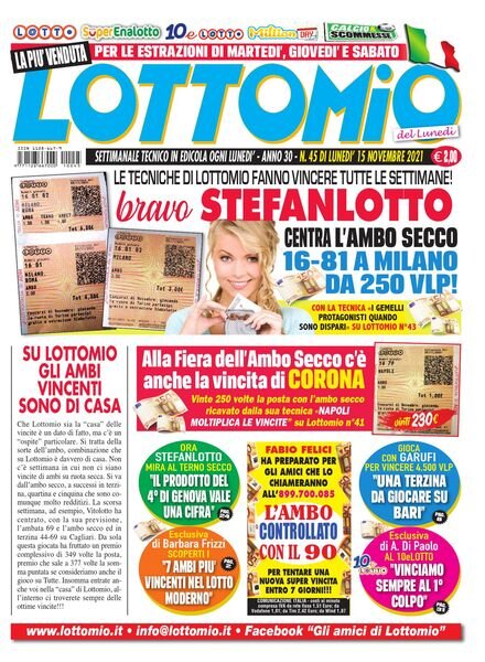 Lottomio del Lunedi – 15 Novembre 2021 Cover