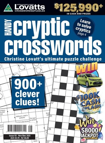 Lovatts Handy Cryptic – November 2021 Cover