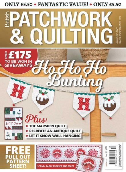 Patchwork & Quilting UK – Issue 329 – December 2021 Cover