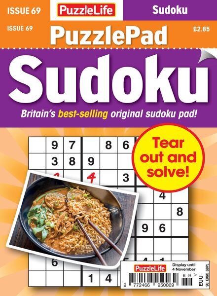 PuzzleLife PuzzlePad Sudoku – 09 October 2021 Cover