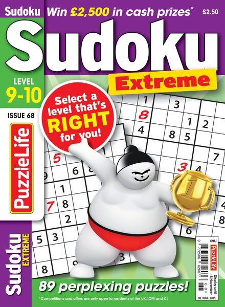 PuzzleLife Sudoku Extreme – October 2021 Cover