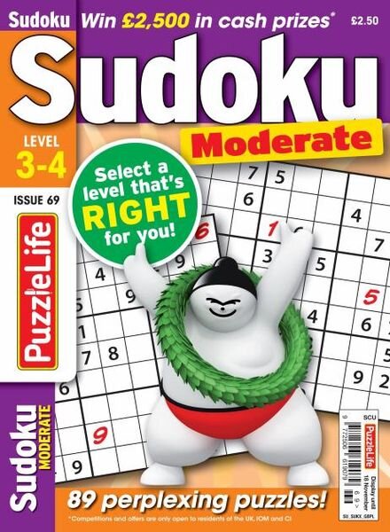 PuzzleLife Sudoku Moderate – October 2021 Cover