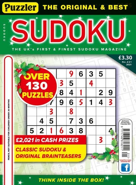 Puzzler Sudoku – November 2021 Cover