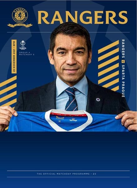 Rangers Football Club Matchday Programme – Rangers v Sparta Prague – 25 November 2021 Cover