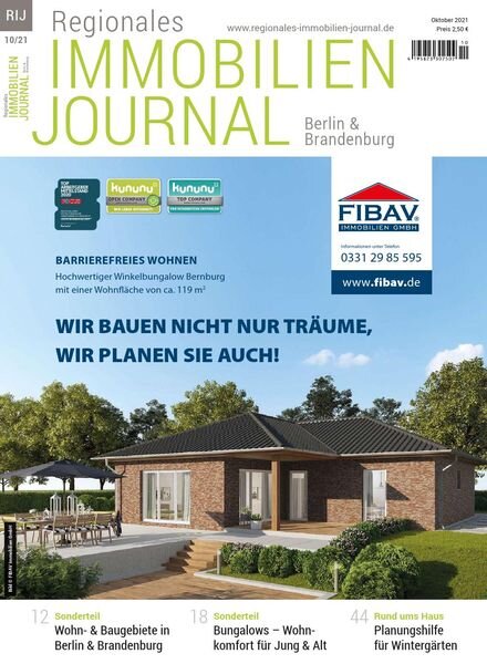Regionales Immobilien Journal Berlin & Brandenburg – Oktober 2021 Cover