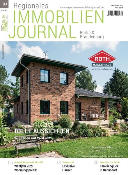 Regionales Immobilien Journal Berlin & Brandenburg – September 2021 Cover