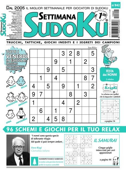 Settimana Sudoku – 29 settembre 2021 Cover