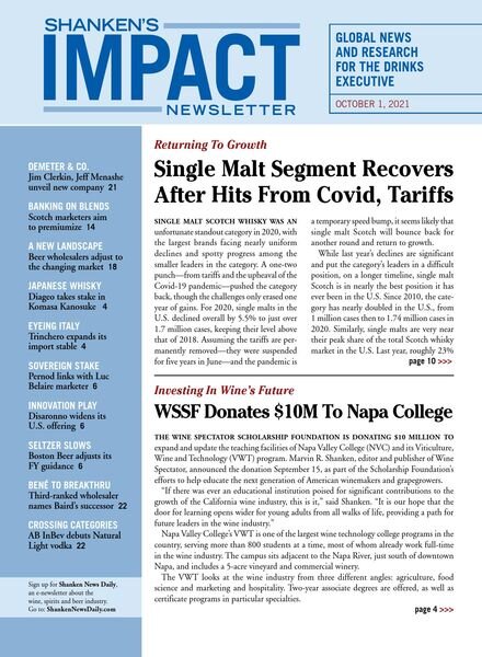 Shanken’s Impact Newsletter – October 2021 Cover