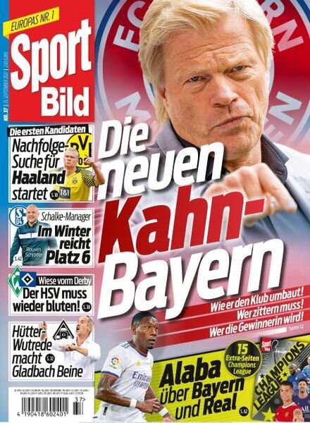 Sport Bild – 15 September 2021 Cover