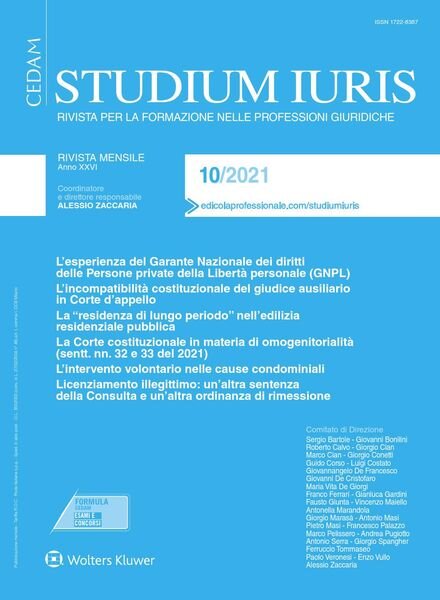 Studium Iuris – Ottobre 2021 Cover