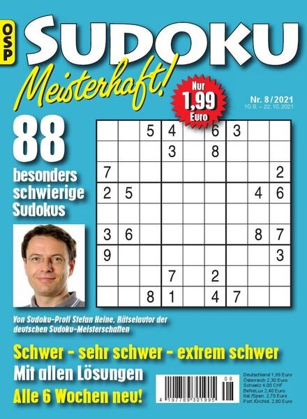 Sudoku Meisterhaft – Nr8 2021 Cover
