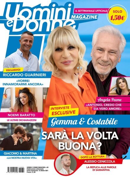 Uomini e Donne magazine – 15 ottobre 2021 Cover