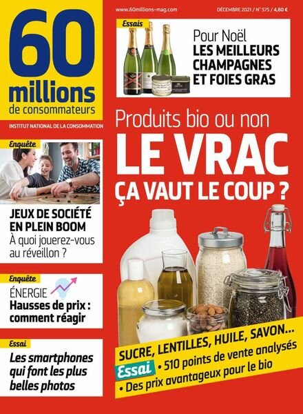 60 Millions de Consommateurs – Decembre 2021 Cover