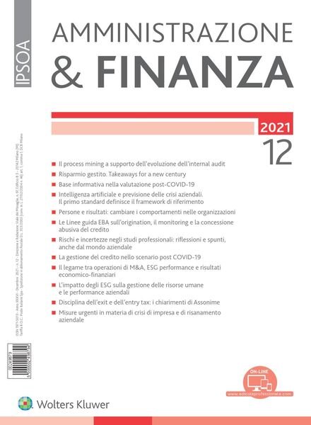 Amministrazione & Finanza – Dicembre 2021 Cover