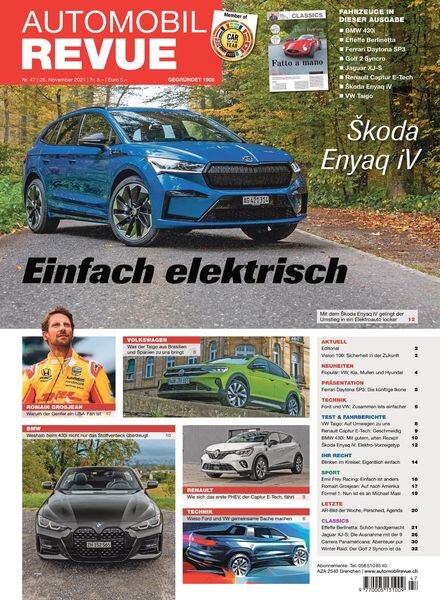 Automobil Revue – 25 November 2021 Cover