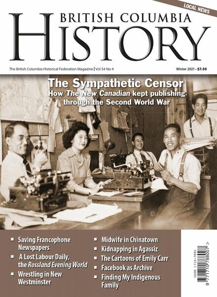 British Columbia History – December 2021 Cover
