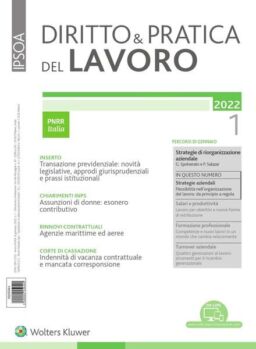 Diritto e Pratica del Lavoro – Gennaio 2022