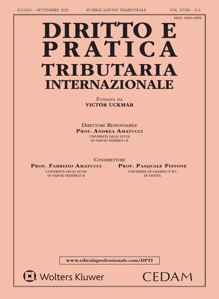 Diritto e pratica tributaria internazionale – Luglio-Settembre 2021 Cover