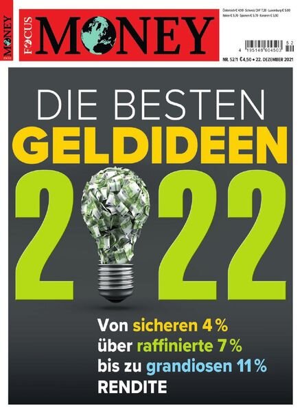 FOCUS-MONEY – 21 Dezember 2021 Cover