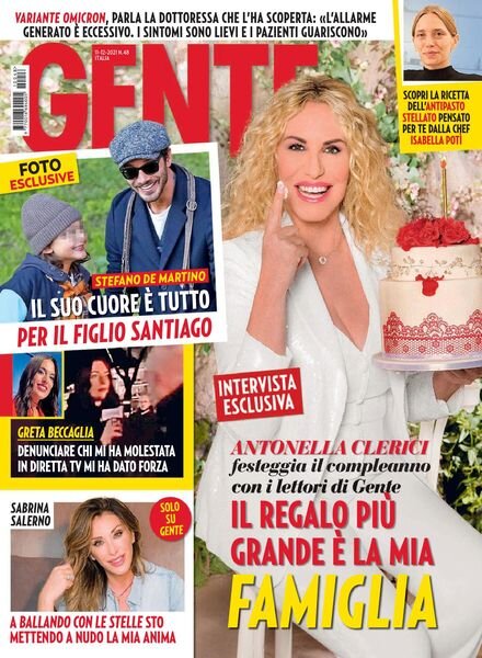 Gente Italia – 11 dicembre 2021 Cover