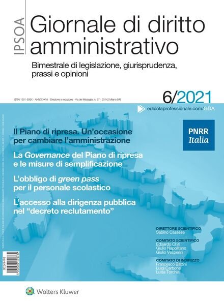 Giornale di diritto amministrativo – Dicembre 2021 Cover