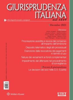 Giurisprudenza Italiana – Dicembre 2021