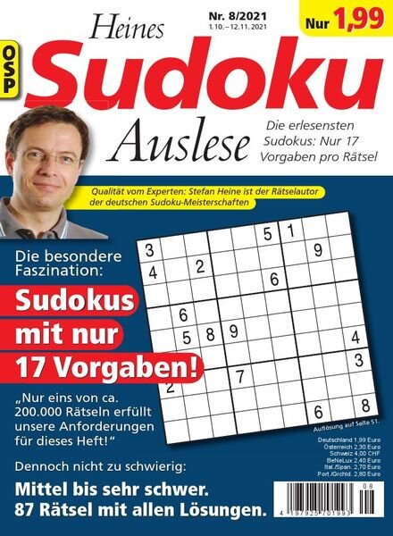 Heines Sudoku Auslese – Nr8 2021 Cover