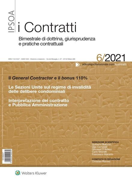 I Contratti – Dicembre 2021 Cover
