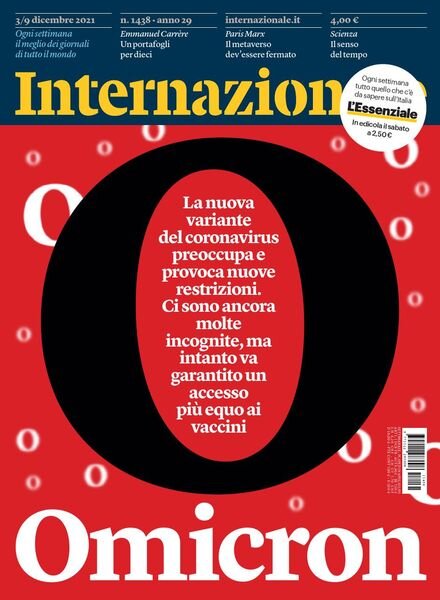 Internazionale – 3 Dicembre 2021 Cover