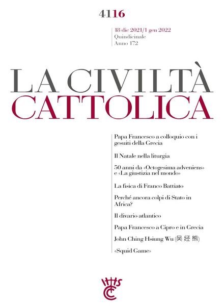 La Civilta Cattolica – 18 Dicembre 2021 Cover