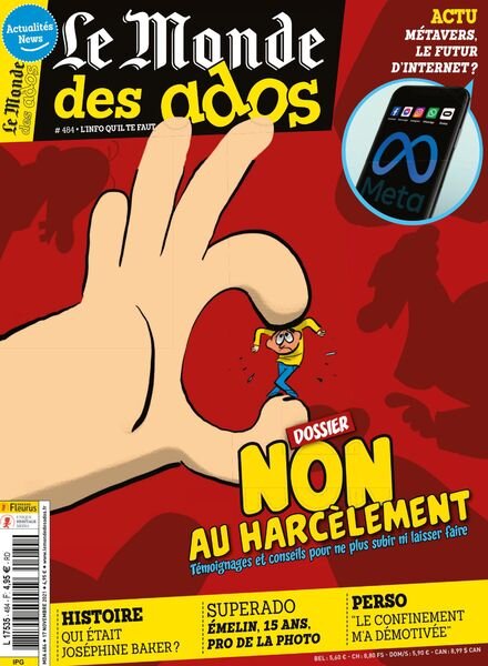 Le Monde des Ados – 17 Novembre 2021 Cover
