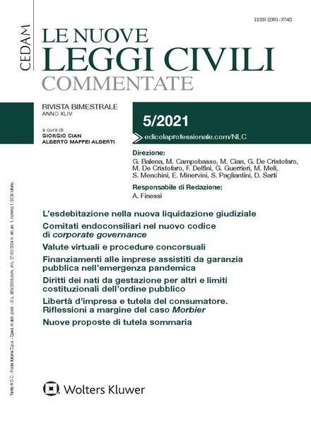 Le Nuove Leggi Civili Commentate – Settembre-Ottobre 2021 Cover