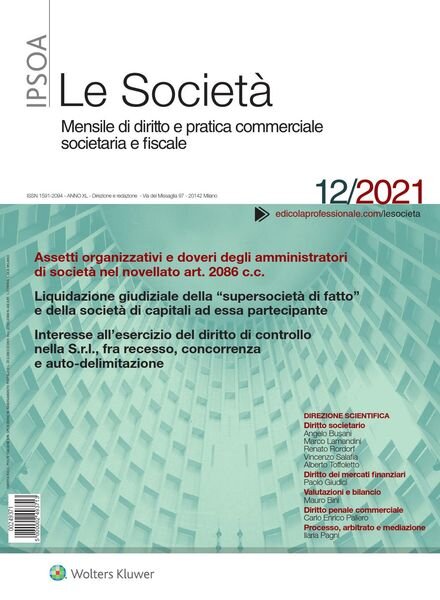 Le Societa – Dicembre 2021 Cover