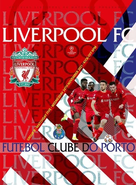 Liverpool FC Programmes – vs Porto CL – 24 November 2021 Cover