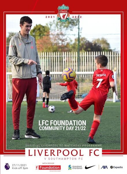 Liverpool FC Programmes – vs Southampton – 27 November 2021 Cover