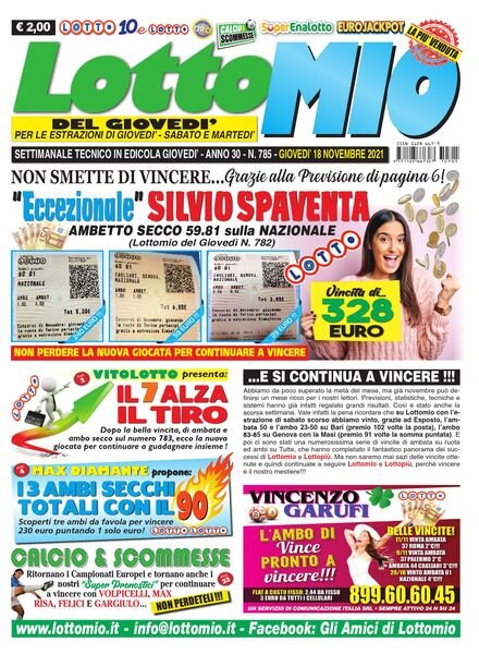 Lottomio del Giovedi – 18 Novembre 2021 Cover