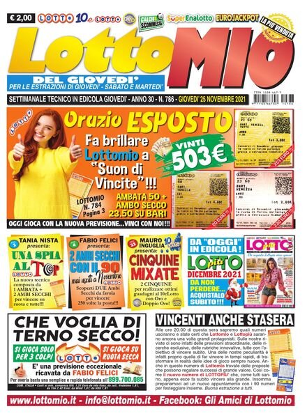 Lottomio del Giovedi – 25 Novembre 2021 Cover