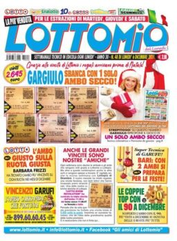 Lottomio del Lunedi – 6 Dicembre 2021