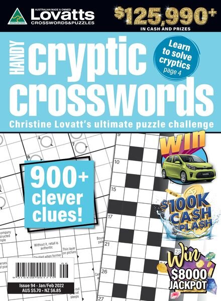 Lovatts Handy Cryptic – January 2022 Cover