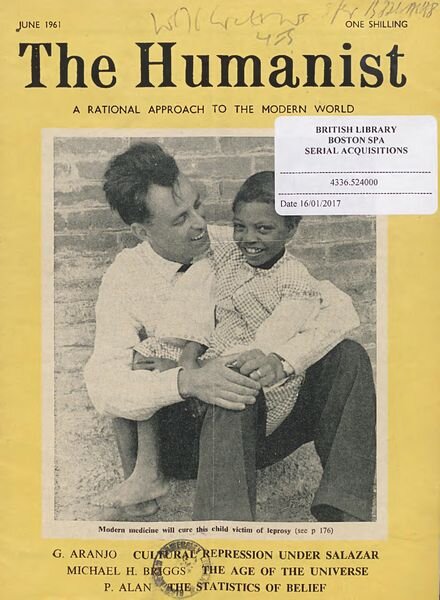 New Humanist – The Humanist, June 1961 Cover